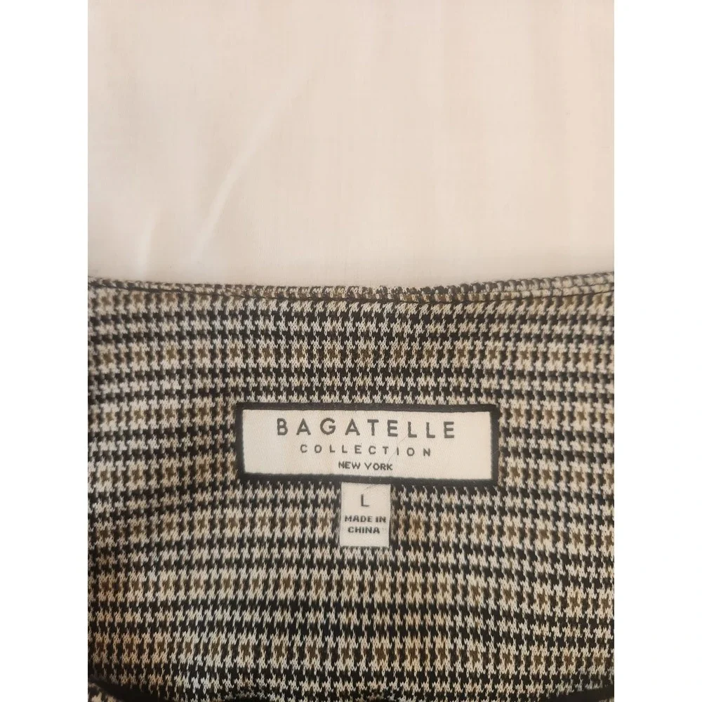 Bagatelle Collection Women's Navy Houndstooth Vest Size L‎ Classic Career Office